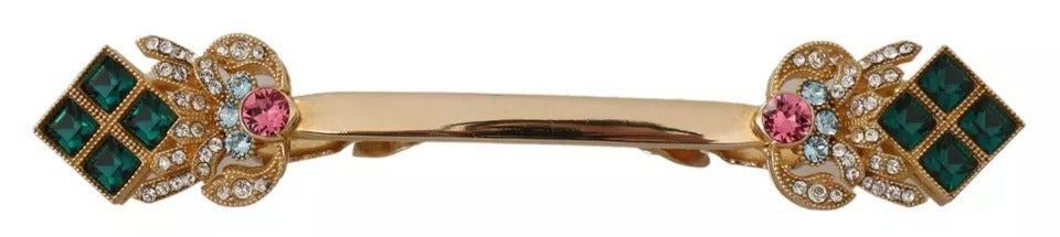 Dolce & Gabbana Gold Plated 925 Sterling Silver Crystal Collar Brooch