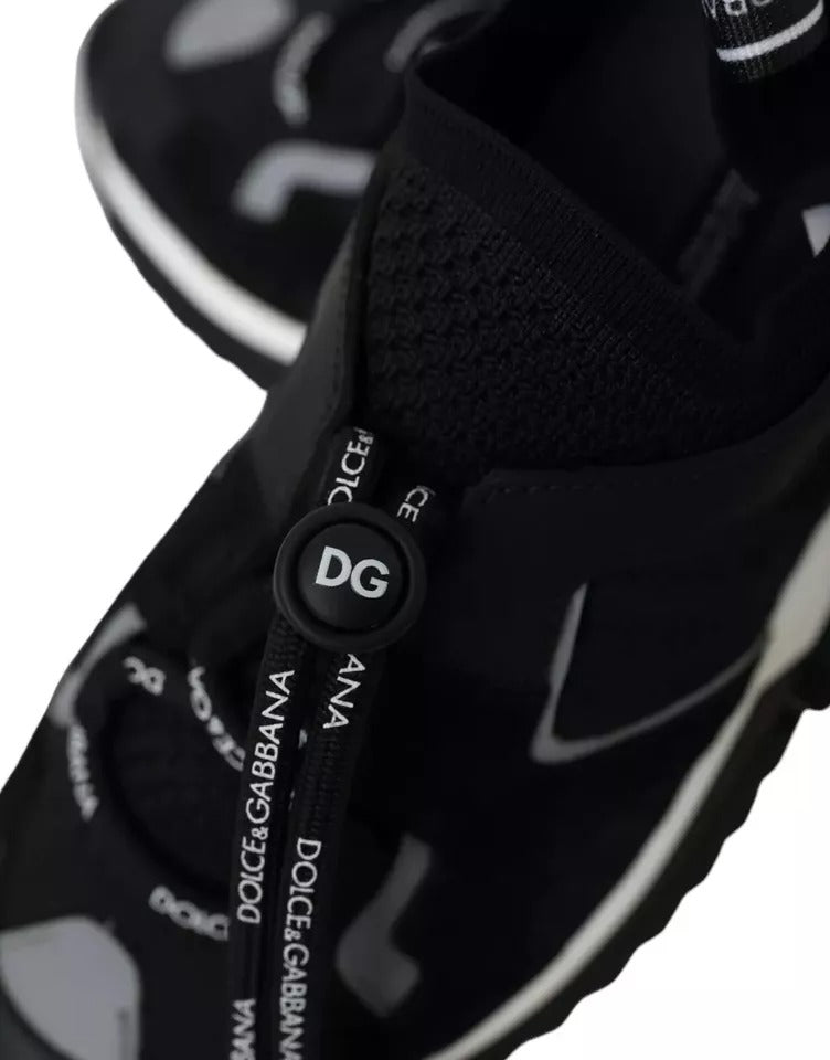 Dolce & Gabbana Black & White Logo Sorrento Sneakers for Men
