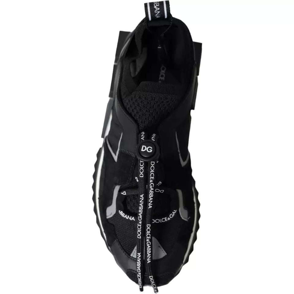 Dolce & Gabbana Black & White Logo Sorrento Sneakers for Men