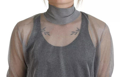 Dolce & Gabbana Gray Sheer Turtleneck Jumper