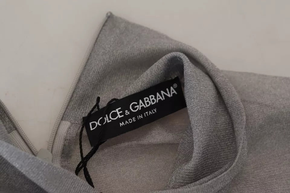Dolce & Gabbana Gray Sheer Turtleneck Jumper