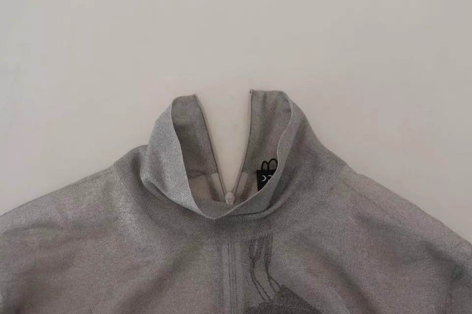 Dolce & Gabbana Gray Sheer Turtleneck Jumper