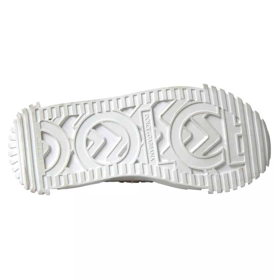 Dolce & Gabbana Embellished White NS1 Canvas & Leather Sneakers for Women