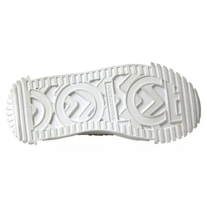 Dolce & Gabbana Embellished White NS1 Canvas & Leather Sneakers for Women