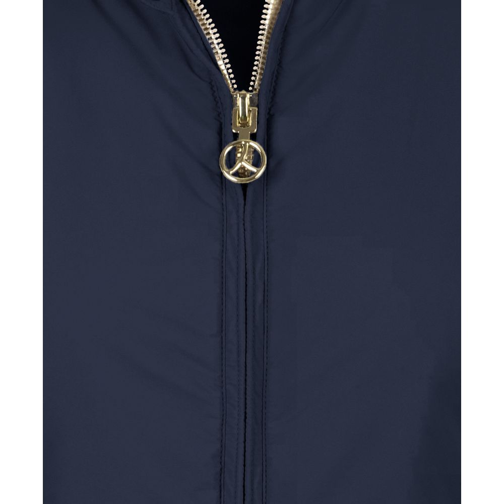 People Of Shibuya Blue Nylon Zip-Up Vest