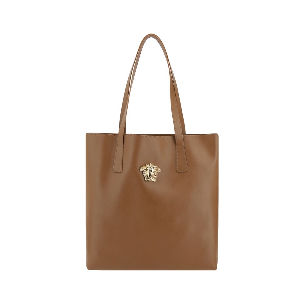 Versace Medusa Brown Leather Tote Bag