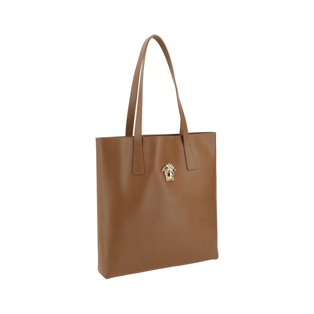 Versace Medusa Brown Leather Tote Bag