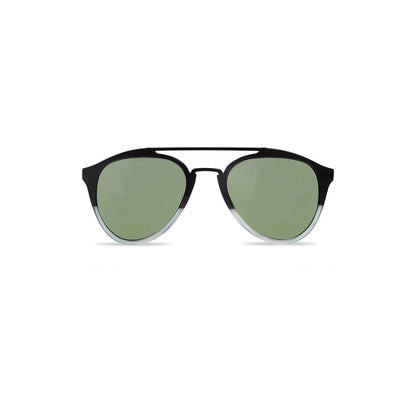 Vuarnet Unisex Sunglasses – Black Acetate Frame with Green Lenses, 56mm