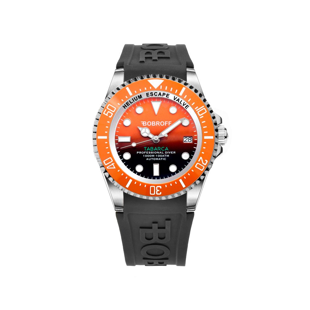 Bobroff Black Rubber Watch – 100 ATM Water-Resistant Sports Watch