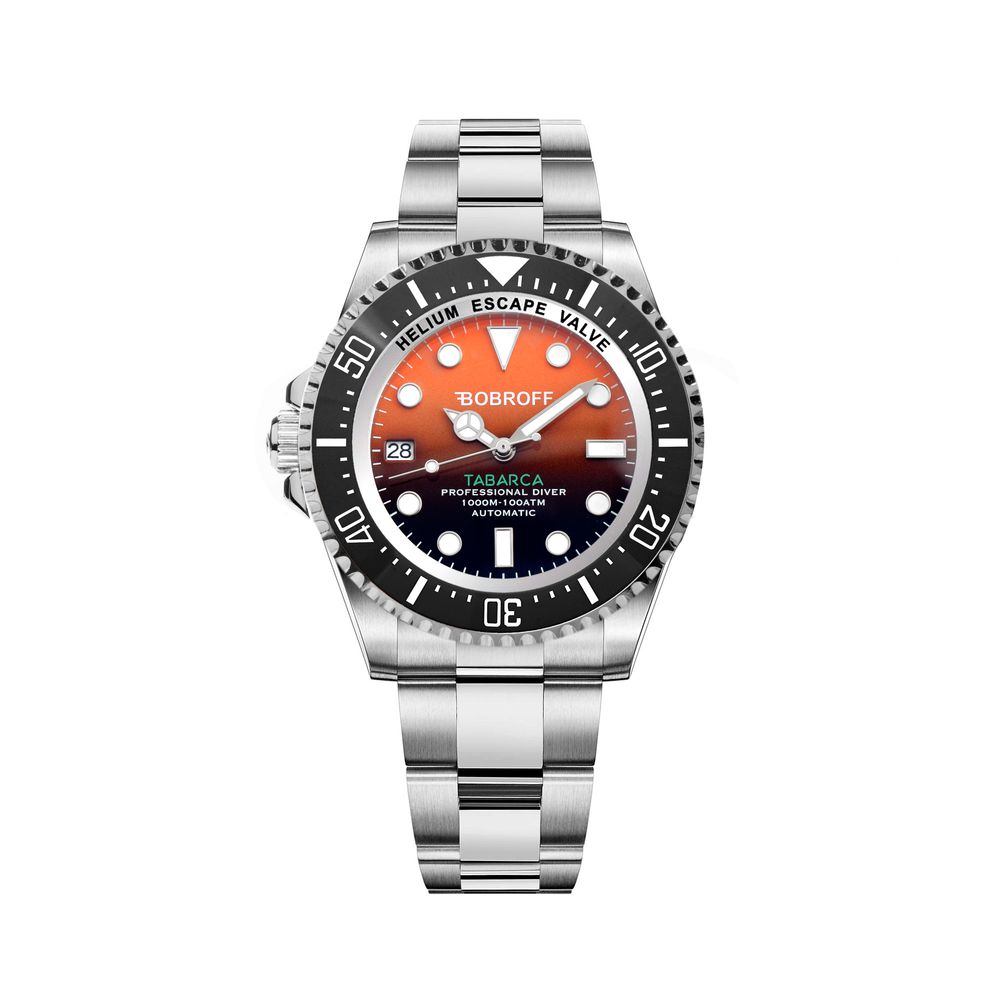 Bobroff Silver Stainless Steel Automatic Diving Watch – 44mm