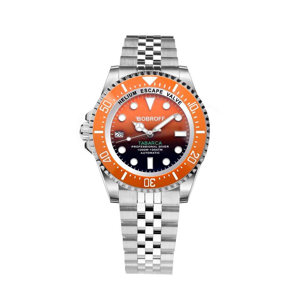 Bobroff Silver Stainless Steel Automatic Diving Watch – 44mm