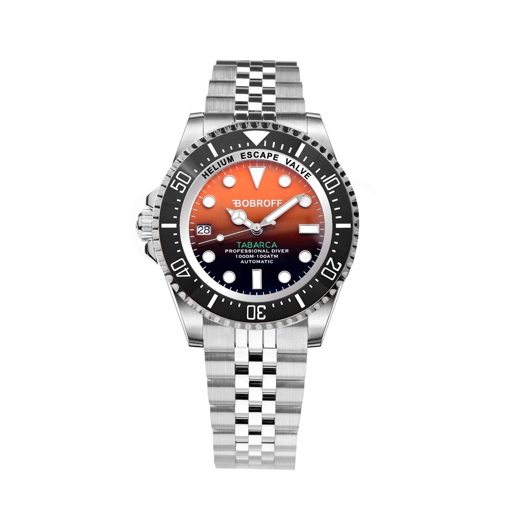 Bobroff Silver Stainless Steel Automatic Dive Watch – 44mm