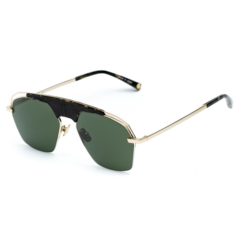 Belstaff Gold Titanium Sunglasses – Stylish Vintage Frames with Green Lenses