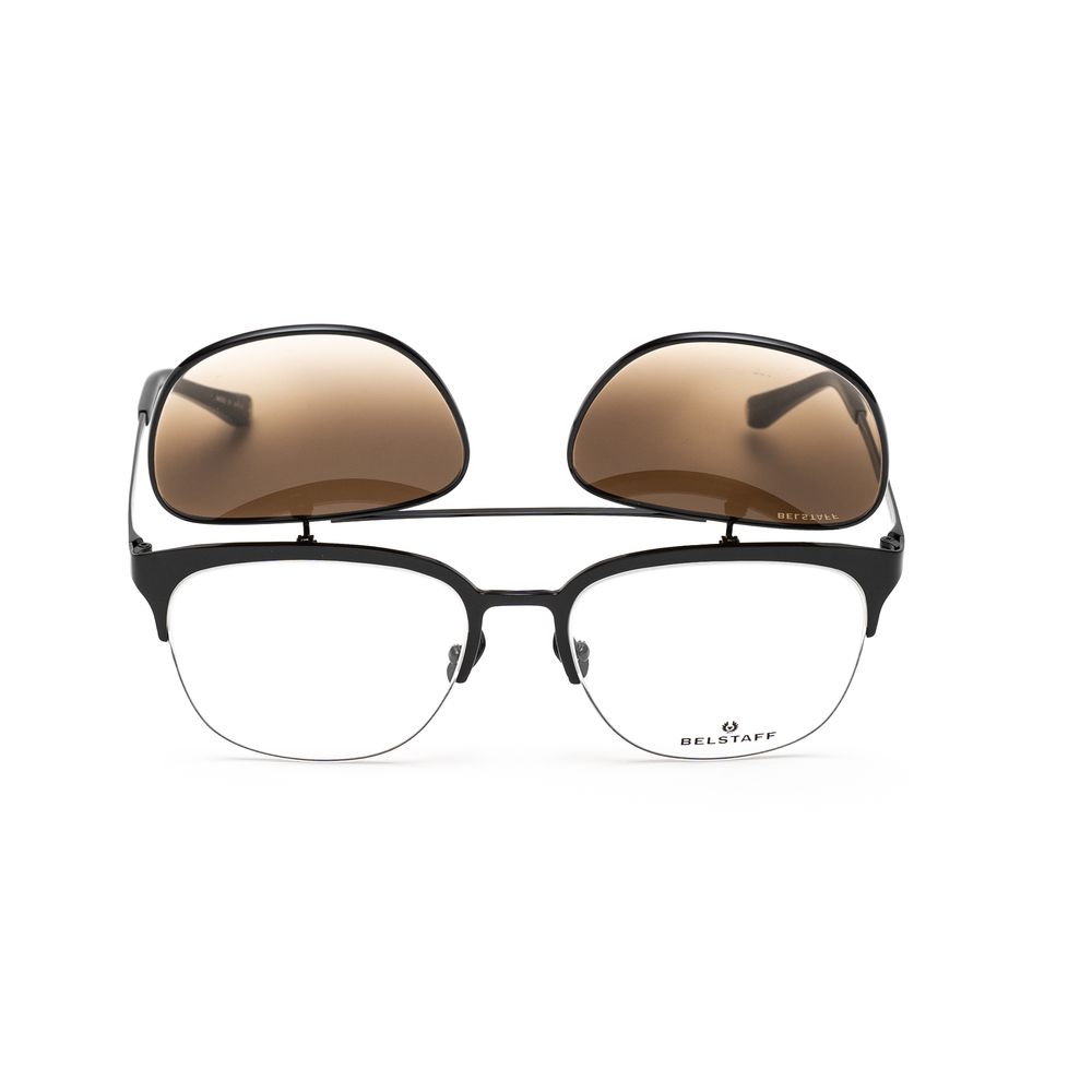 Belstaff Black Titanium Glasses with Sun Lens Attachment