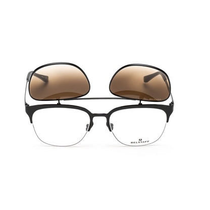 Belstaff Black Titanium Glasses with Sun Lens Attachment