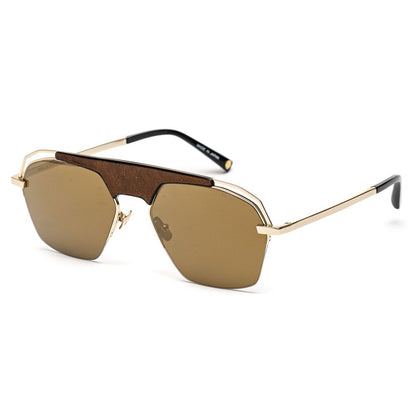 Belstaff Gold Titanium Sunglasses – Luxury Men's Eyewear with Brown Lenses