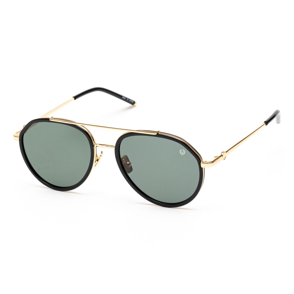 Belstaff Gold Stainless Steel Sunglasses – Premium Style with Green Lenses