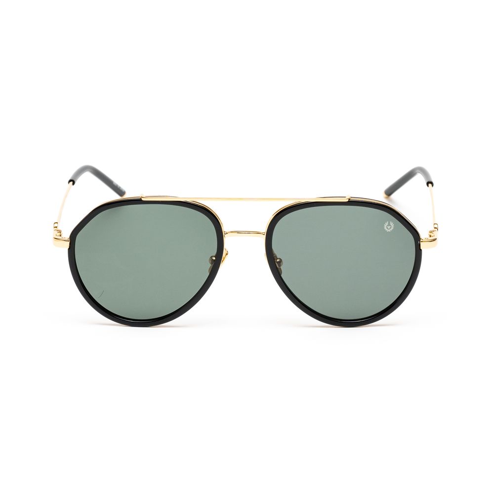 Belstaff Gold Stainless Steel Sunglasses – Premium Style with Green Lenses