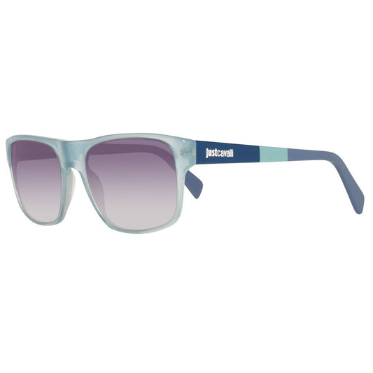 Just Cavalli Unisex Sunglasses – Turquoise Acetate with Gradient Smoke Lenses, 57mm