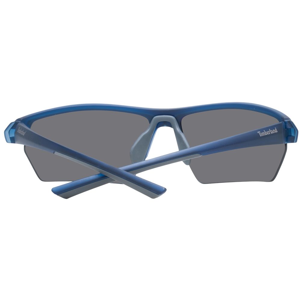 Timberland Men's Sunglasses – Blue Half-Rim Frame with Grey Polarized Lenses, 72mm