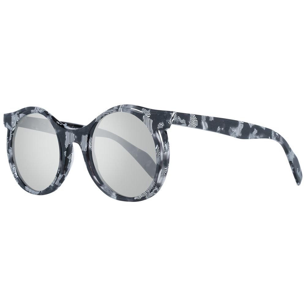Yohji Yamamoto Men's Sunglasses – Grey Full-Rim Round Frame with Mirrored Grey Lenses, 47mm