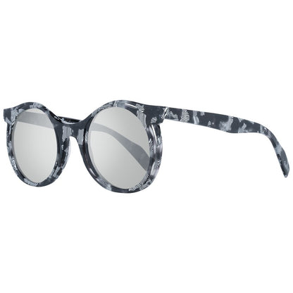Yohji Yamamoto Men's Sunglasses – Grey Full-Rim Round Frame with Mirrored Grey Lenses, 47mm