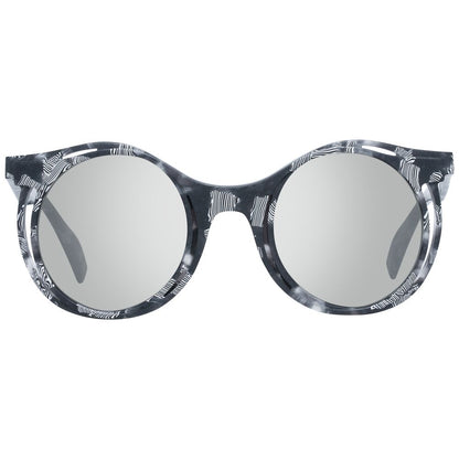 Yohji Yamamoto Men's Sunglasses – Grey Full-Rim Round Frame with Mirrored Grey Lenses, 47mm