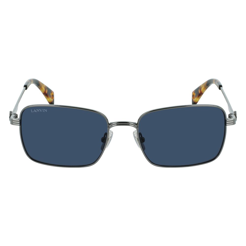 Lanvin Unisex Sunglasses – Gray Metal Frame with Blue Lenses, 56mm