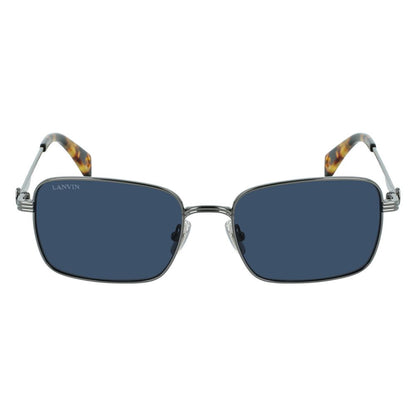 Lanvin Unisex Sunglasses – Gray Metal Frame with Blue Lenses, 56mm