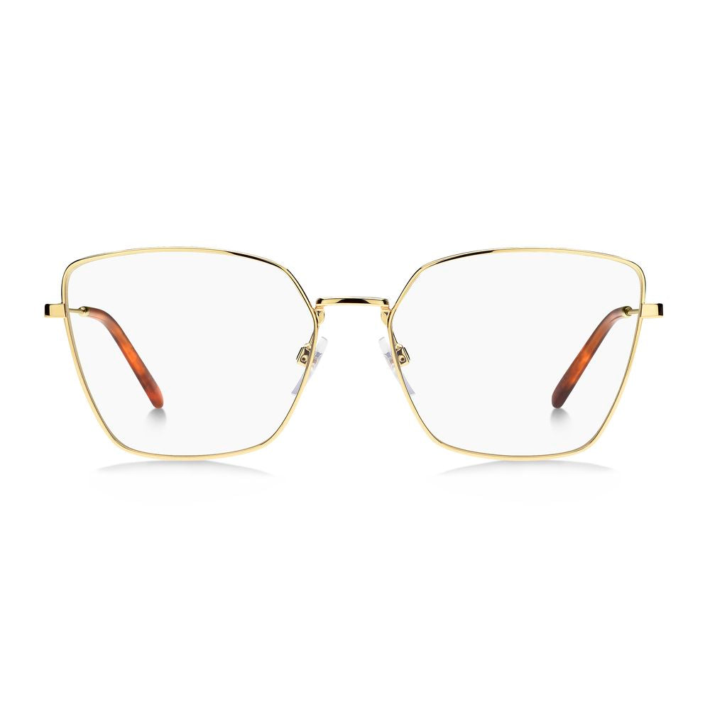 Marc Jacobs Gold Metal Frames – Women's Square Optical Glasses, 56mm