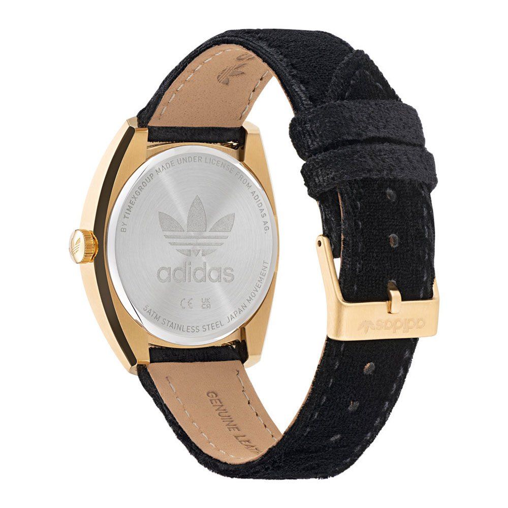 Adidas Black Leather Quartz Watch for Women