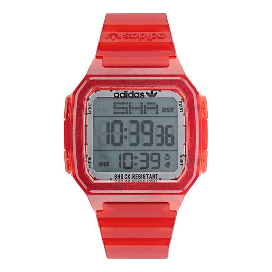 Adidas Red Resin Quartz Sports Watch
