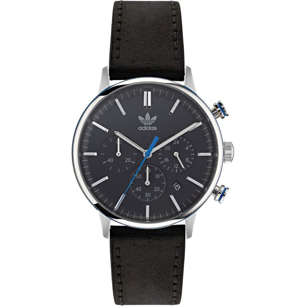 Adidas Black Leather Quartz Analog Dial Watch