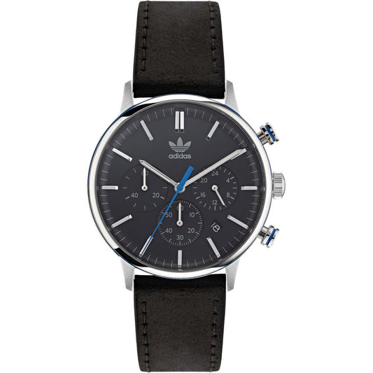 Adidas Black Leather Quartz Analog Dial Watch