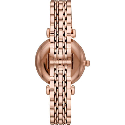 Emporio Armani Women's Gold Stainless Steel Quartz Watch – 32mm White Dial, Bracelet Strap