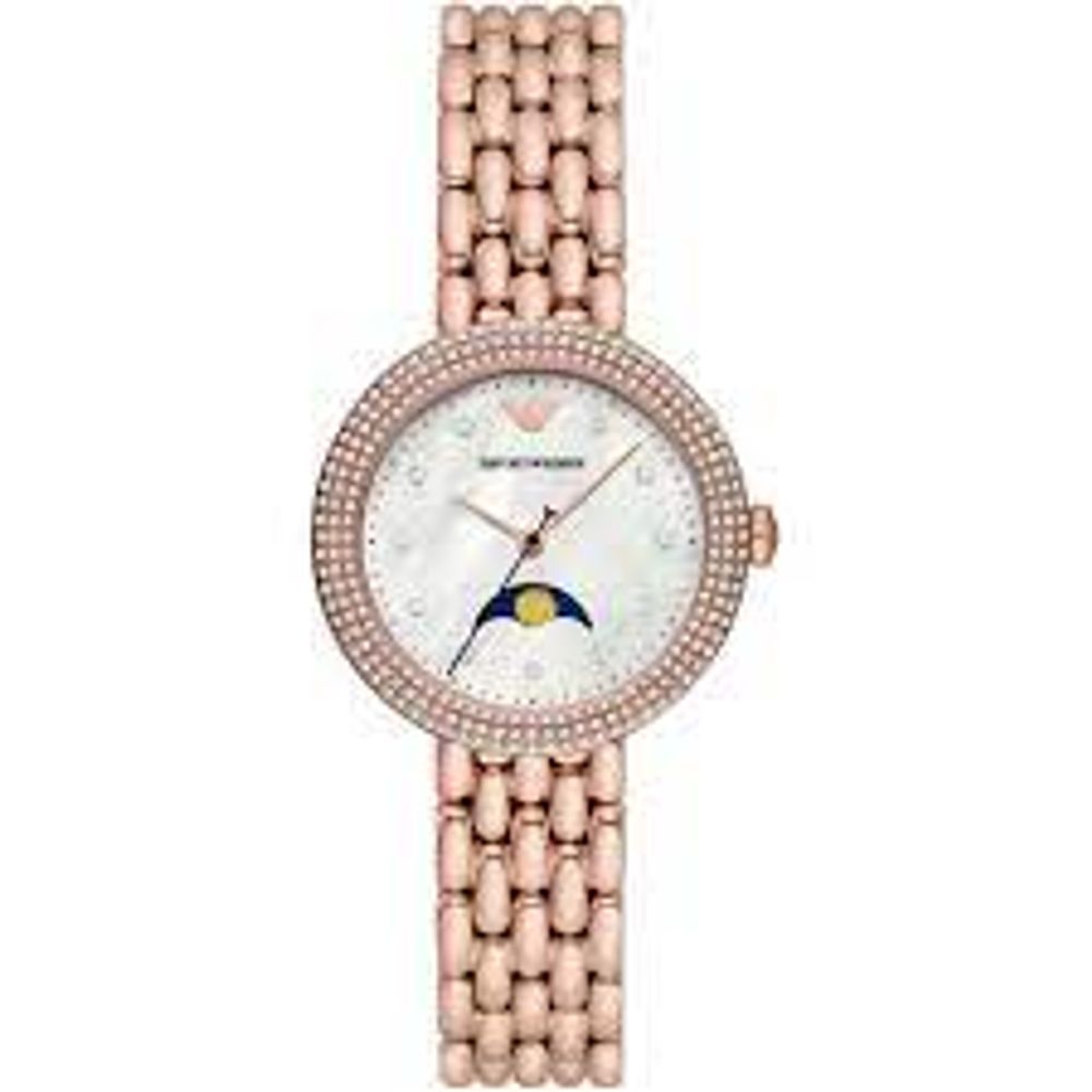 Emporio Armani Women’s Stainless Steel Quartz Watch – 32mm Pink Dial, Pink Bracelet
