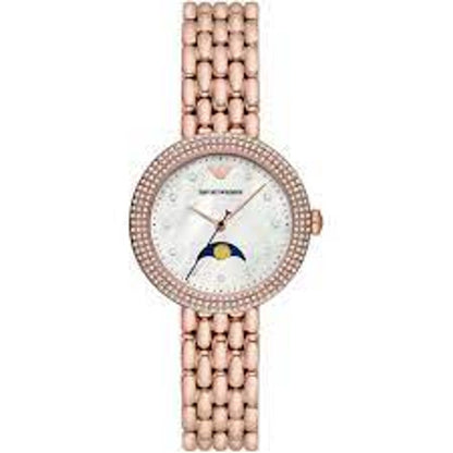 Emporio Armani Women’s Stainless Steel Quartz Watch – 32mm Pink Dial, Pink Bracelet