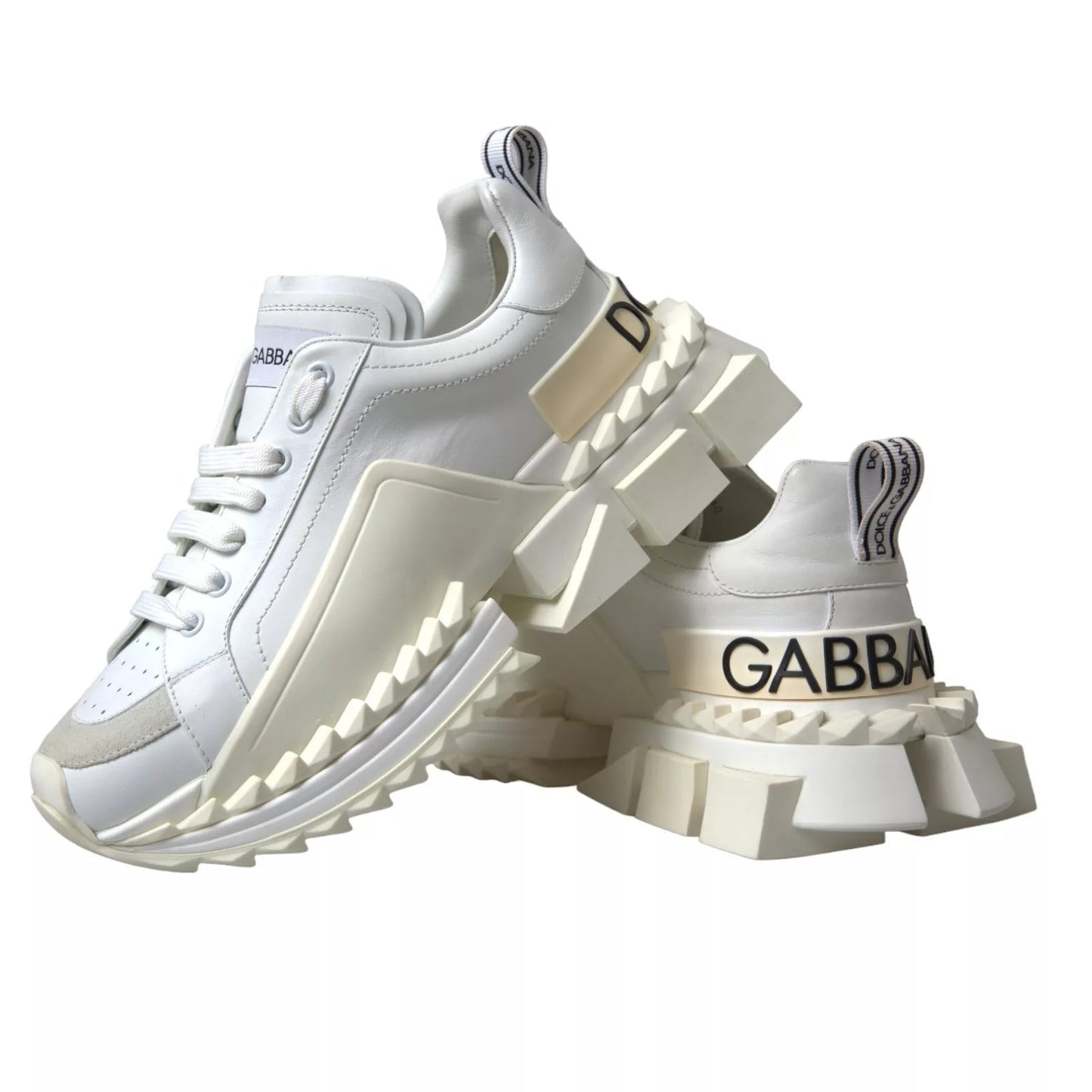 Dolce & Gabbana White Leather Super Queen Women's Sneakers