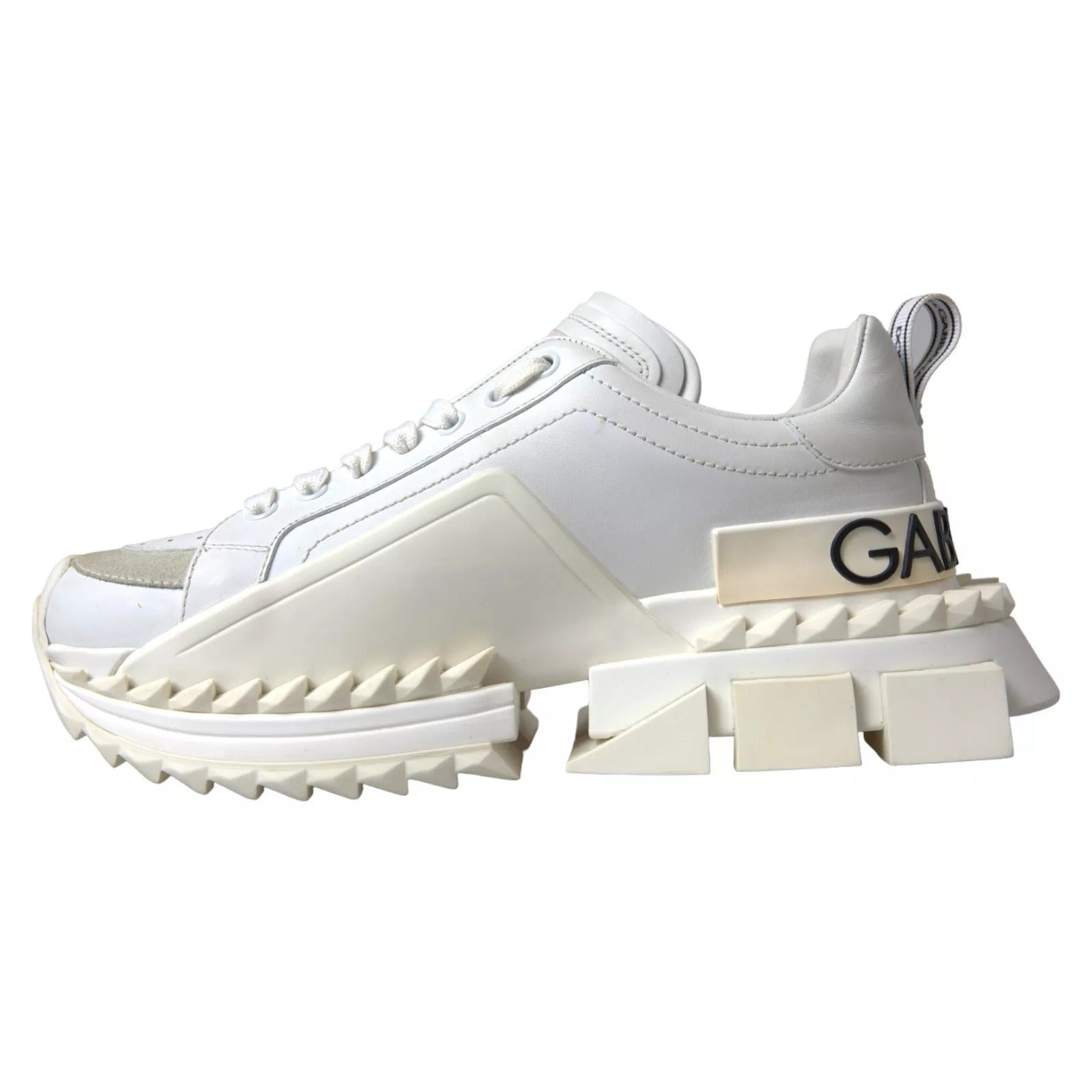 Dolce & Gabbana White Leather Super Queen Women's Sneakers