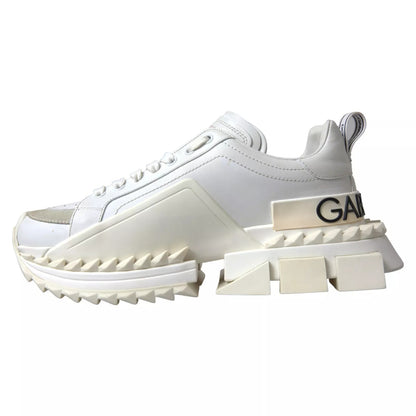 Dolce & Gabbana White Leather Super Queen Women's Sneakers