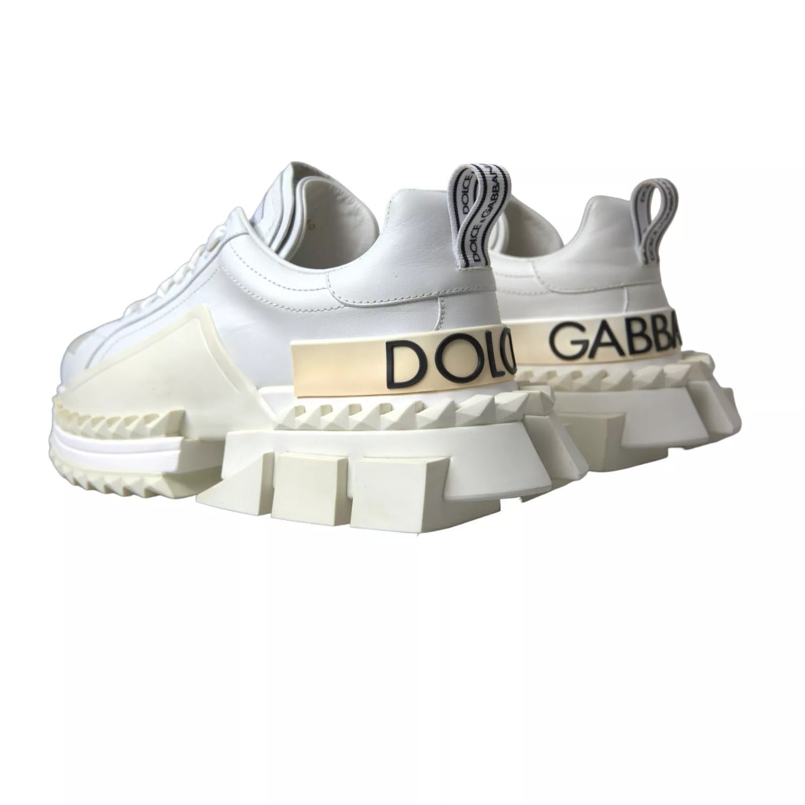 Dolce & Gabbana White Leather Super Queen Women's Sneakers