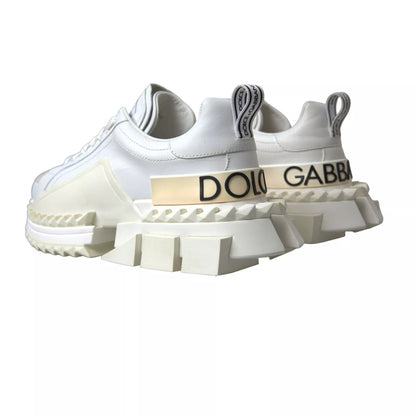 Dolce & Gabbana White Leather Super Queen Women's Sneakers
