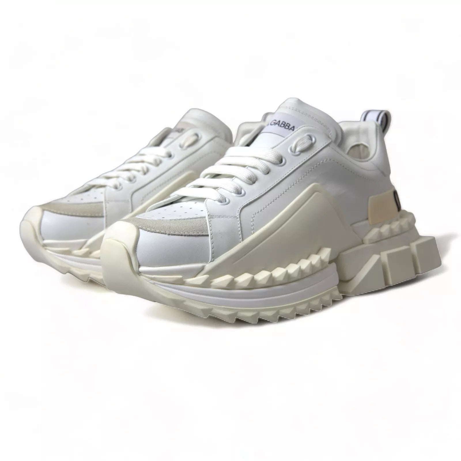 Dolce & Gabbana White Leather Super Queen Women's Sneakers