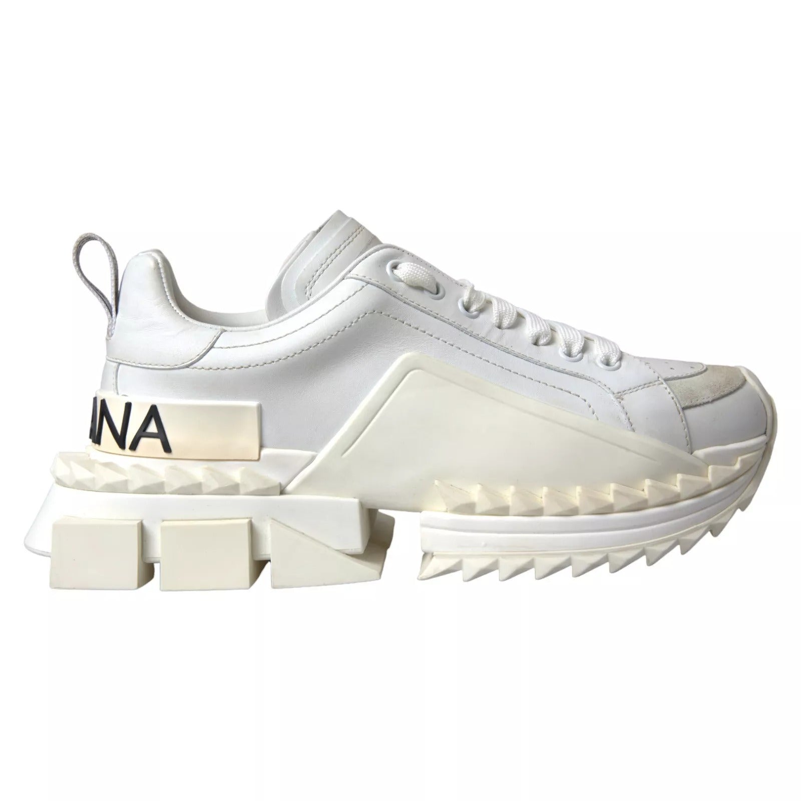 Dolce & Gabbana White Leather Super Queen Women's Sneakers