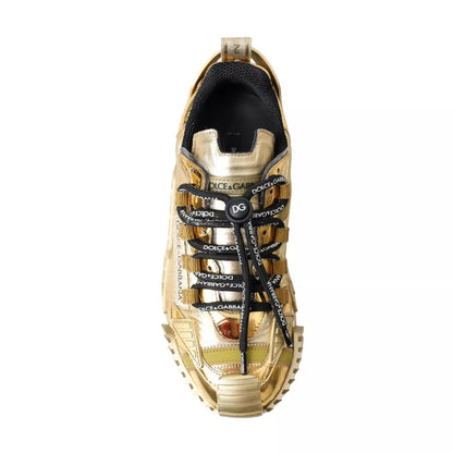 Dolce & Gabbana Metallic Gold NS1 Low Top Sneakers