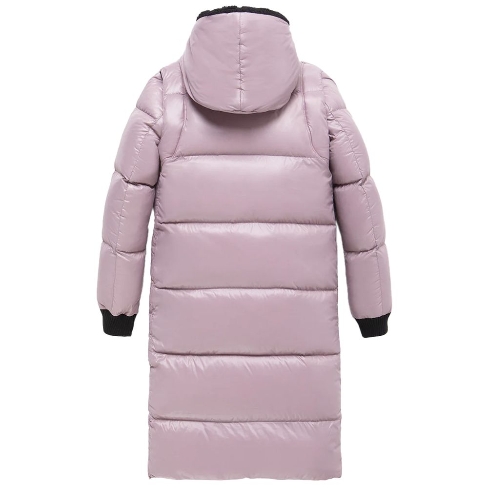 RefrigiWear Long Nylon Down Jacket – Pink