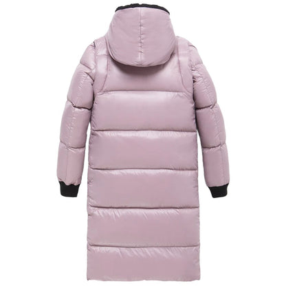 RefrigiWear Long Nylon Down Jacket – Pink