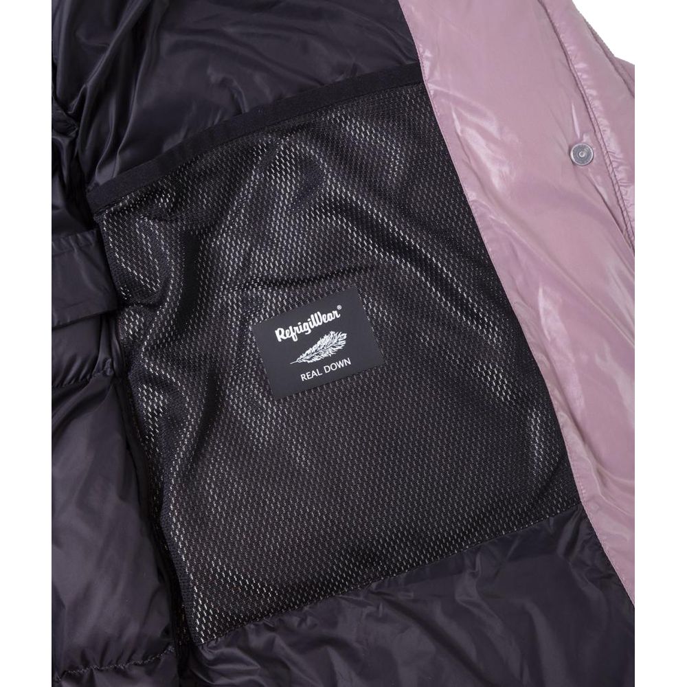 RefrigiWear Long Nylon Down Jacket – Pink