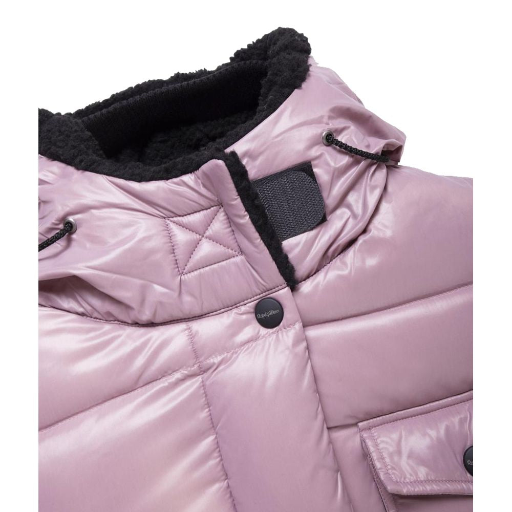 RefrigiWear Long Nylon Down Jacket – Pink