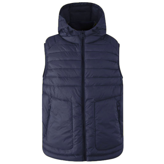 Yes Zee Blue Nylon Vest with Hood